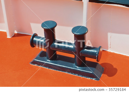 Ship details, black metal mooring bollard Ship details, black metal mooring bollard 35729184