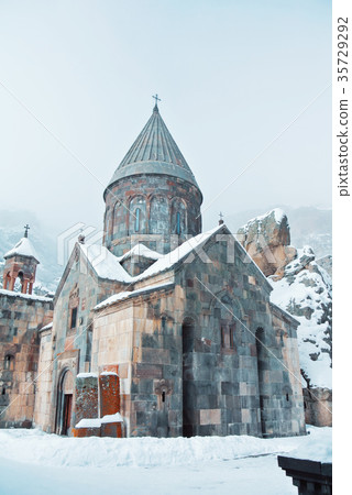Armenian monastery Geghard, a church yard 35729292