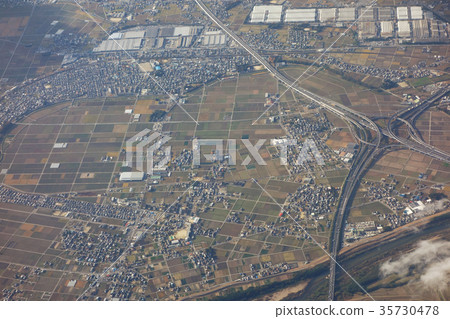Scenery from the sky of Toyota City Scenery from the sky of Toyota City 35730478