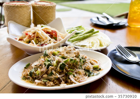spicy vermicelli minced pork salad spicy vermicelli minced pork salad 35730910