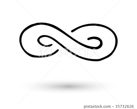 Infinity symbol hand drawn with ink brush 35732626