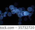 Abstract Blue Bokeh Bubbles on Black Background 35732720