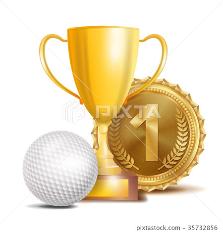 Golf Award Vector. Sport Banner Background. White 35732856