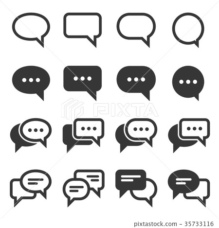Chat and Speech Bubble Iicons Set on White 35733116