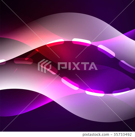 Vector glowing wave, smoke design wavy lines 35733492