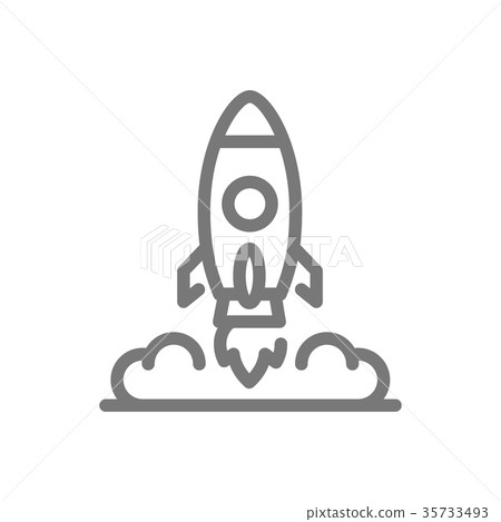 Simple rocket and spaceship line icon. Symbol and Simple rocket and spaceship line icon. Symbol and 35733493