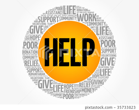 HELP word cloud collage 35733823