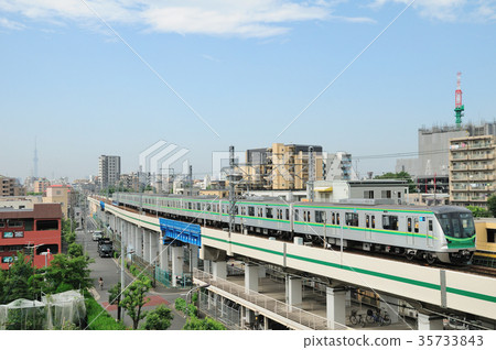 Tokyo Metro Chiyoda Line Series Train Stock Photo