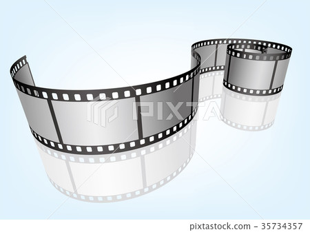 35mm film negative frame template, 3D vector element material 35734357