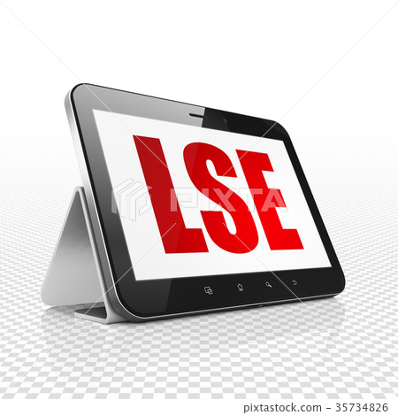 Stock market indexes concept: Tablet Computer with 35734826