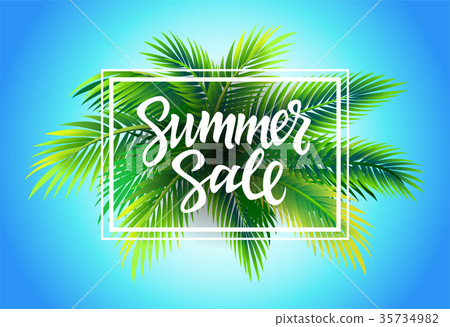 Summer Sale - vector leaflet template with brush 35734982