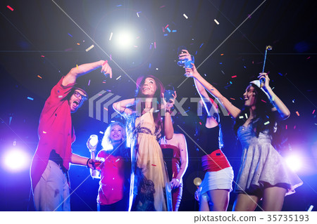 Young people having fun dancing at a party. Young people having fun dancing at a party. 35735193