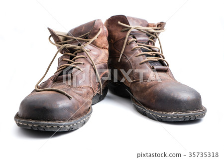 Men's brown leather shoes on white background. Men's brown leather shoes on white background. 35735318