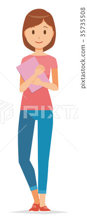 Illustration of mom dressed in short sleeved clothes Illustration of mom dressed in short sleeved clothes 35735508