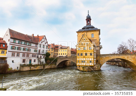 Obere bridge and Altes Rathaus in Bamberg, Germany Obere bridge and Altes Rathaus in Bamberg, Germany 35735855