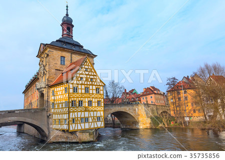 Obere bridge and Altes Rathaus in Bamberg, Germany Obere bridge and Altes Rathaus in Bamberg, Germany 35735856