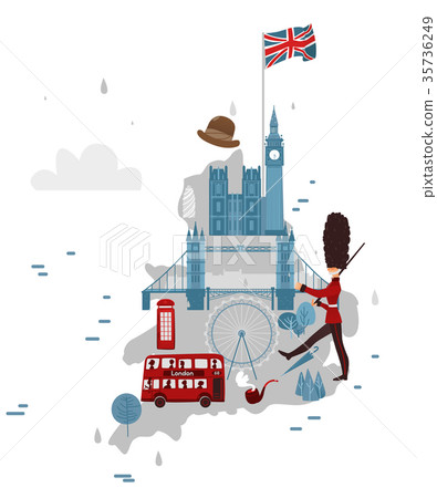 vector map of england and symbols 35736249