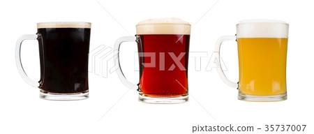 Realistic beer glasses isolated on white Realistic beer glasses isolated on white 35737007