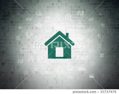 Business concept: Home on Digital Data Paper Business concept: Home on Digital Data Paper 35737479