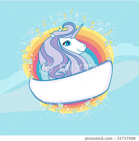 Card with a cute unicorn rainbow - Stock Illustration [35737896] - PIXTA