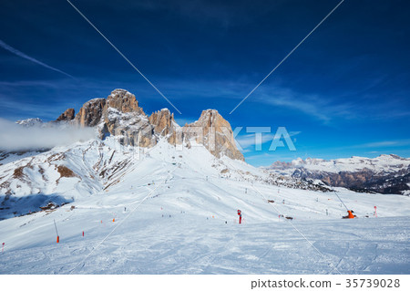 Ski resort in Dolomites, Italy Ski resort in Dolomites, Italy 35739028