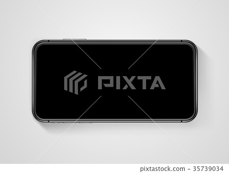 Modern Smartphone Vector Mockup. Horisontal positi Modern Smartphone Vector Mockup. Horisontal positi 35739034