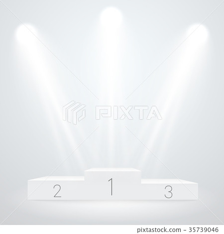 White illuminated sport podium. Vector mockup White illuminated sport podium. Vector mockup 35739046