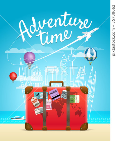 Vacation travelling composition with the bag 35739062