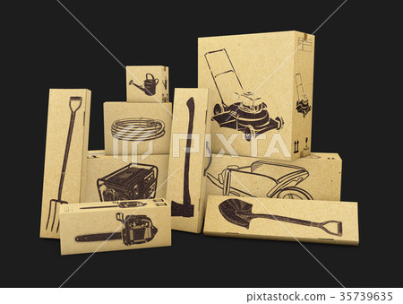 gardening tools in carboard boxes gardening tools in carboard boxes 35739635