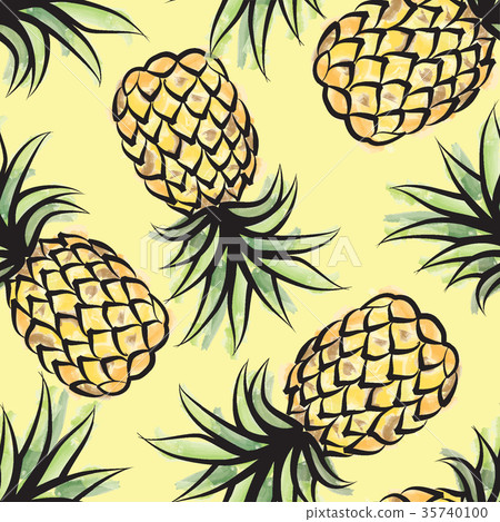 Pineapple seamless pattern Juicy fruits background Pineapple seamless pattern Juicy fruits background 35740100