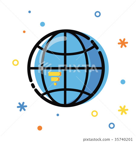 Line art flat Style illustration. Global Line art flat Style illustration. Global 35740201