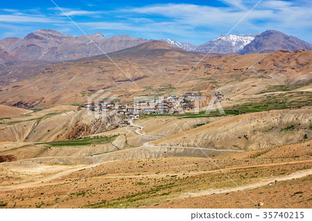 Kibber village in Himalayas, Himachap Pradesh Kibber village in Himalayas, Himachap Pradesh 35740215