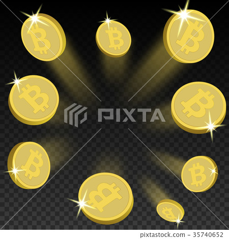 Crypto currency golden coin bitcoin on transparent 35740652