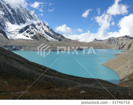The Tilicho lake and Tilicho peak 35740758
