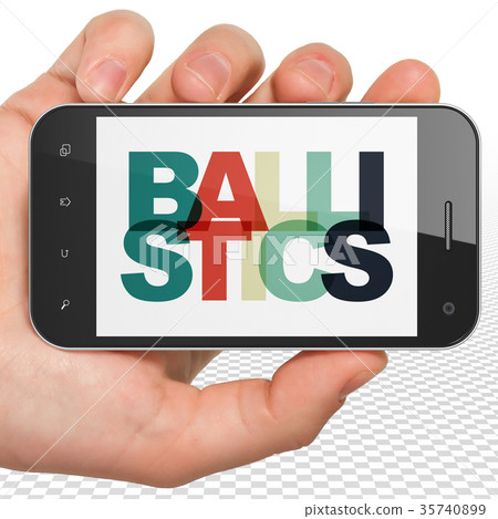 Science concept: Hand Holding Smartphone with Science concept: Hand Holding Smartphone with 35740899
