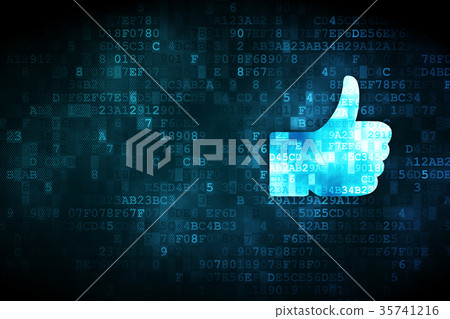 Social network concept: Thumb Up on digital 35741216