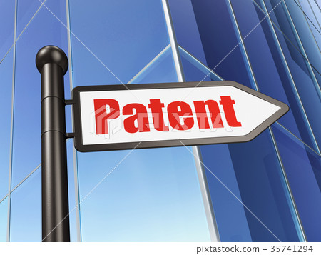 Law concept: sign Patent on Building background 35741294