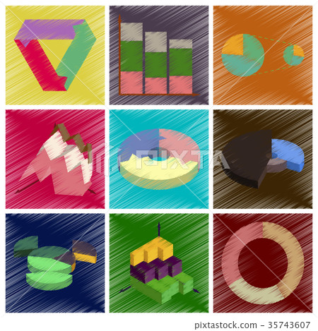 assembly flat shading style icons Economic graphs assembly flat shading style icons Economic graphs 35743607