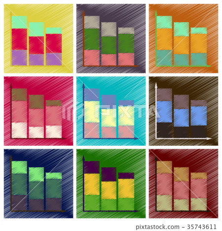 assembly flat shading style icons Economic graphs assembly flat shading style icons Economic graphs 35743611