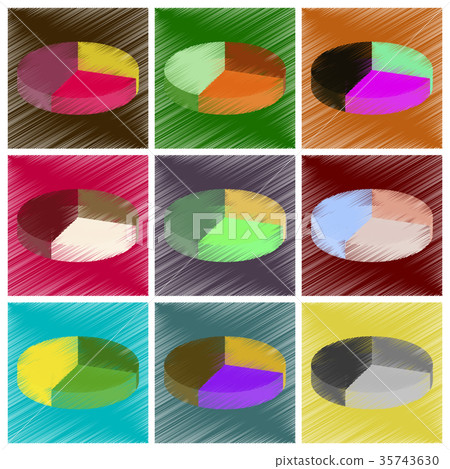 assembly flat shading style icons Pie chart assembly flat shading style icons Pie chart 35743630