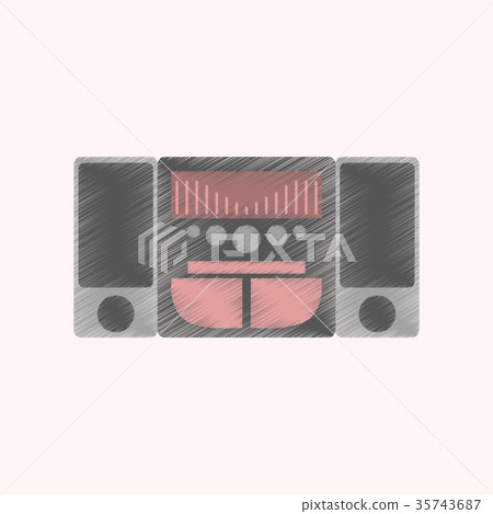flat shading style icon music Center 35743687