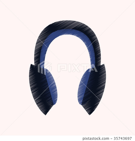 flat shading style icon headphones stereo - Stock Illustration ...