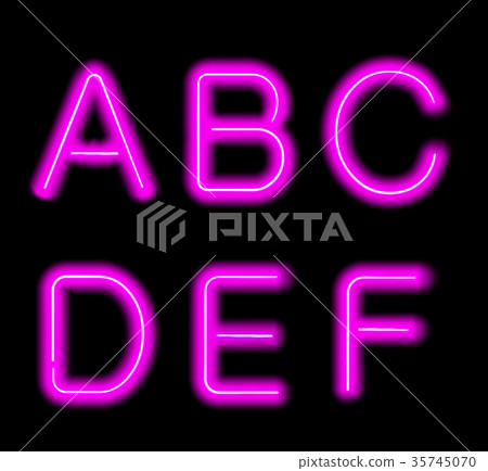 Glowing Neon Alphabet. 35745070