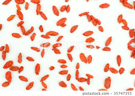 heap of goji berries isolated on white background heap of goji berries isolated on white background 35747355