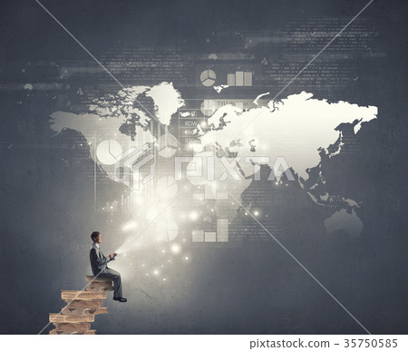 Businessman using mobile Businessman using mobile 35750585