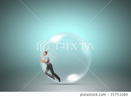 Woman in soap bubble 35751080