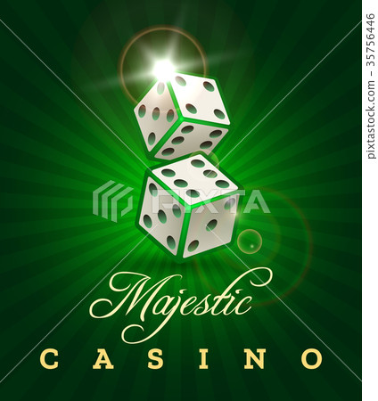 Gambling dice casino poster on green 35756446