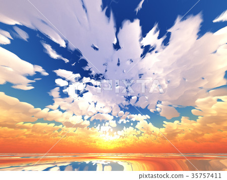 Wind and clouds with the sea 35757411