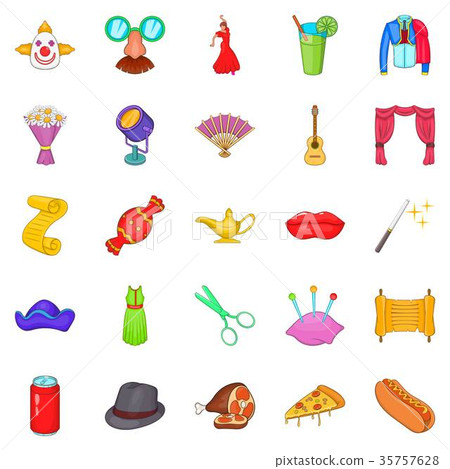 Gladden icons set, cartoon style Gladden icons set, cartoon style 35757628