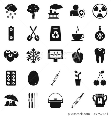 Children health icons set, simple style 35757631